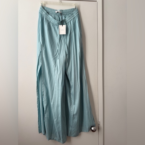 Onia Chloe wide leg slit coverup pants-Aqua-Medium NWT - Picture 8 of 10